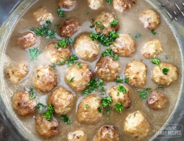 Swedish meatballs in sauce in an Instant Pot