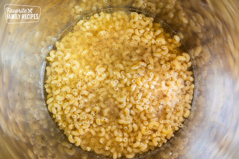 pasta with spices in an instant pot bowl