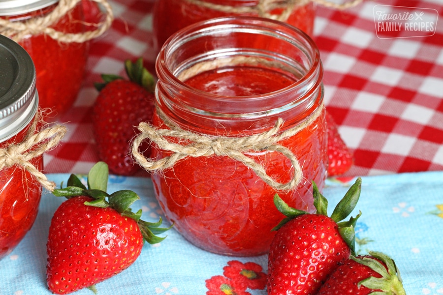 Jar of freezer jam