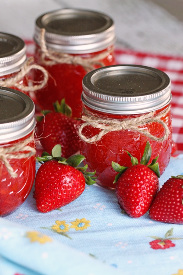 freezer jam in jars