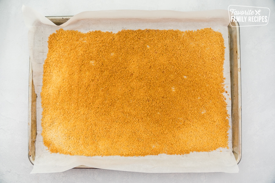 Panko breadcrumbs that have been toasted in the oven.