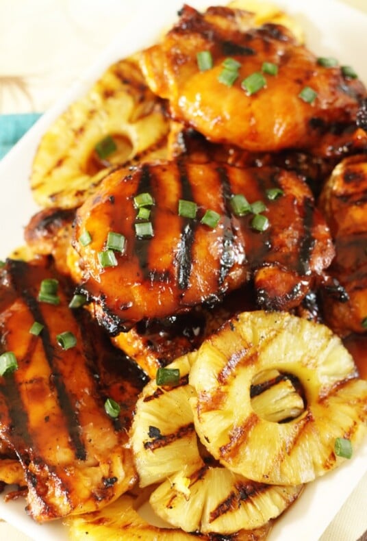 Huli Huli Chicken with grilled pineapple on the side