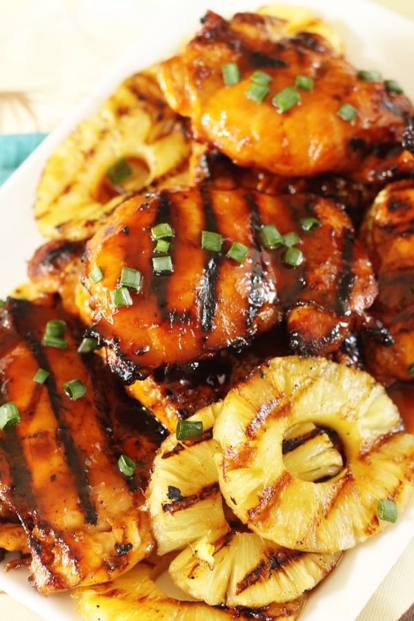 Huli Huli Chicken with grilled pineapple on the side