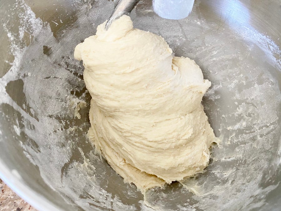 dough in a stand mixer