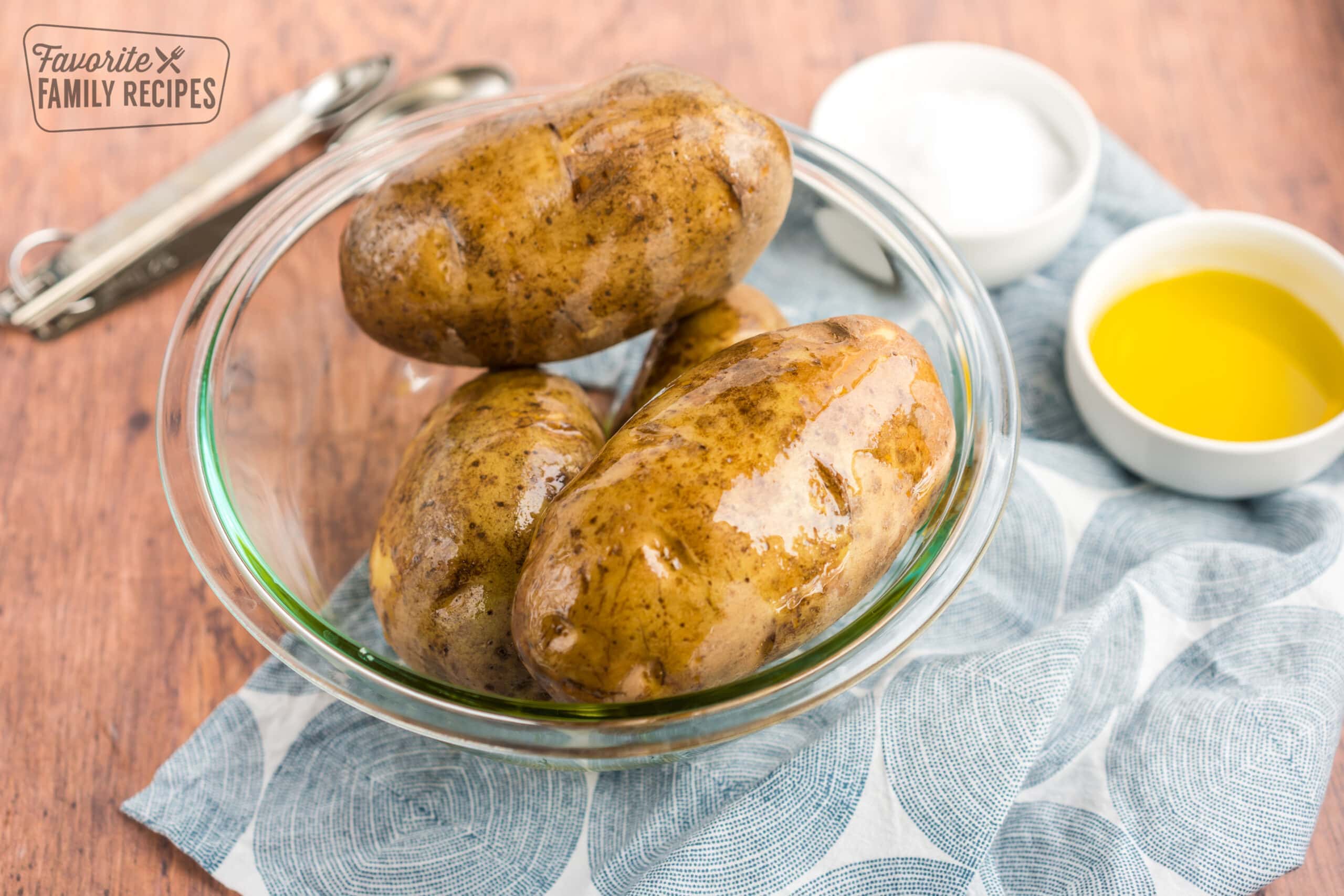 potatoes covered in olive oil