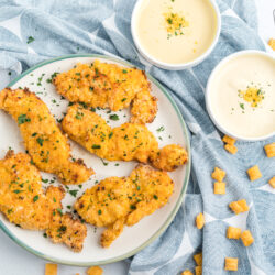 Captain Crunch Chicken with two dipping sauces