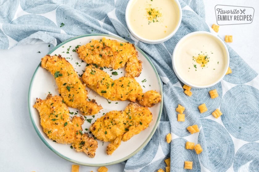 Captain Crunch Chicken with two dipping sauces