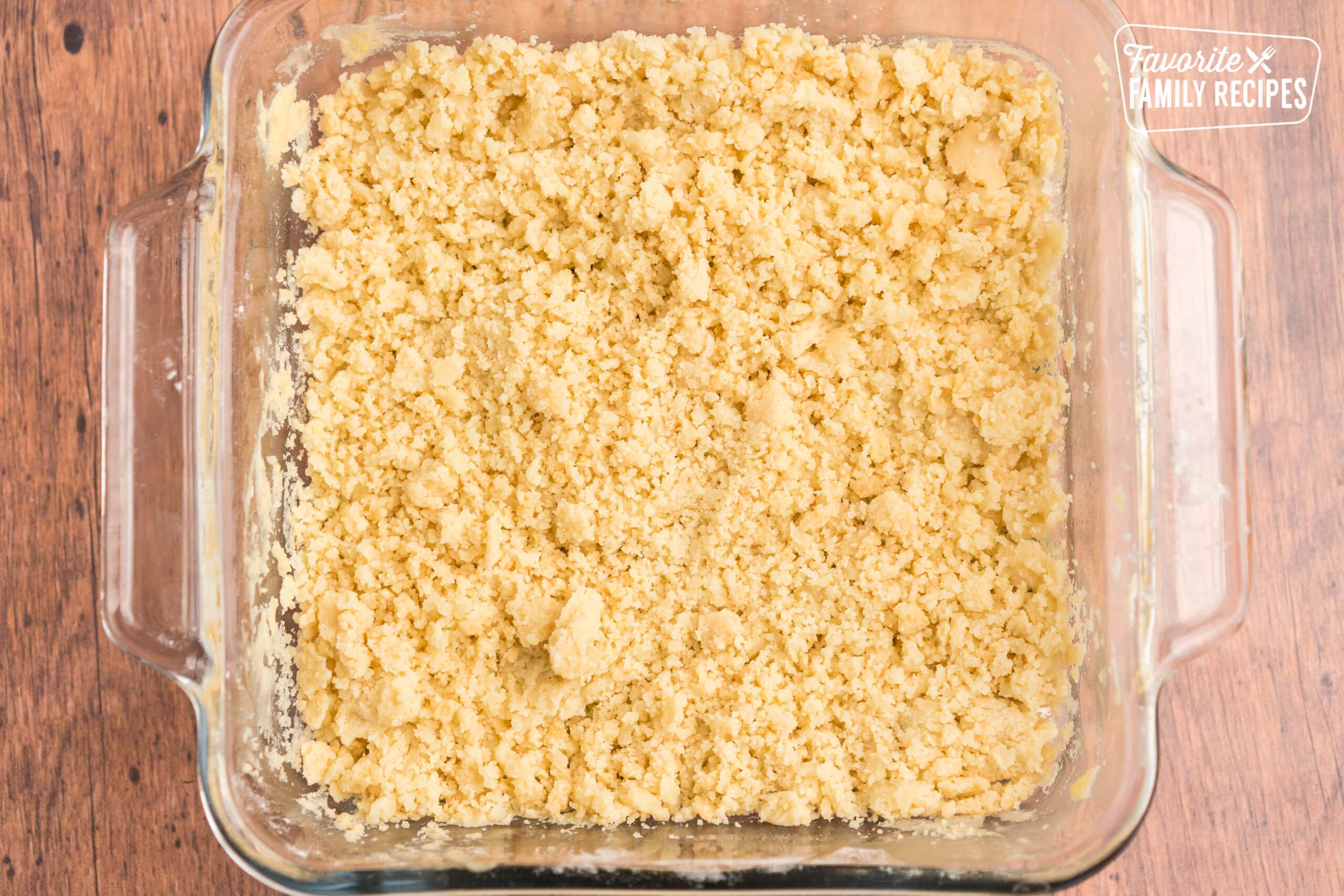 Butter and flour cooked together into a glass baking dish