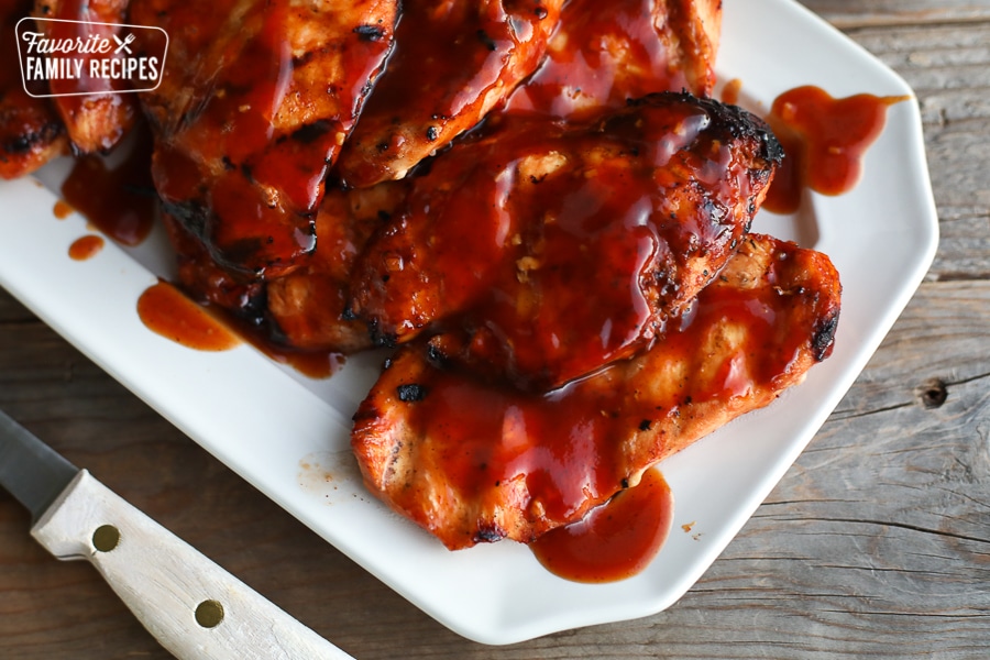 Honey BBQ Chicken with sauce spread on top