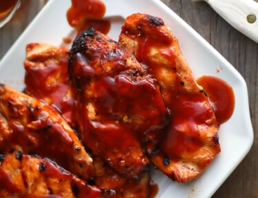 Honey BBQ Chicken grilled and served on a platter