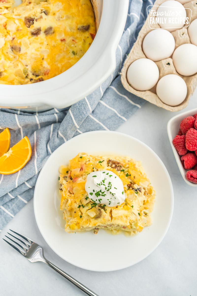 Crock Pot Breakfast Casserole - Brown Eyed Baker