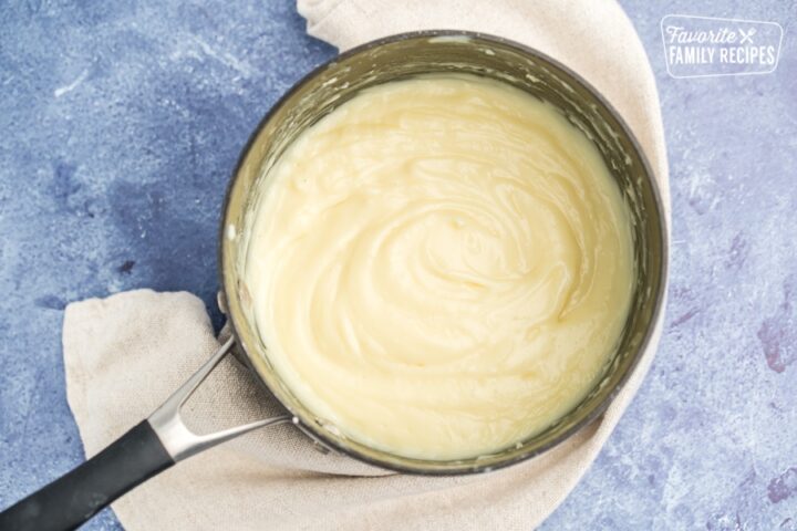 Pie filling in a pot