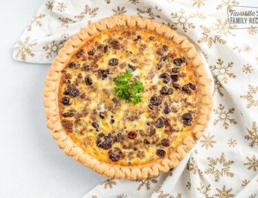 A baked Christmas Breakfast Quiche