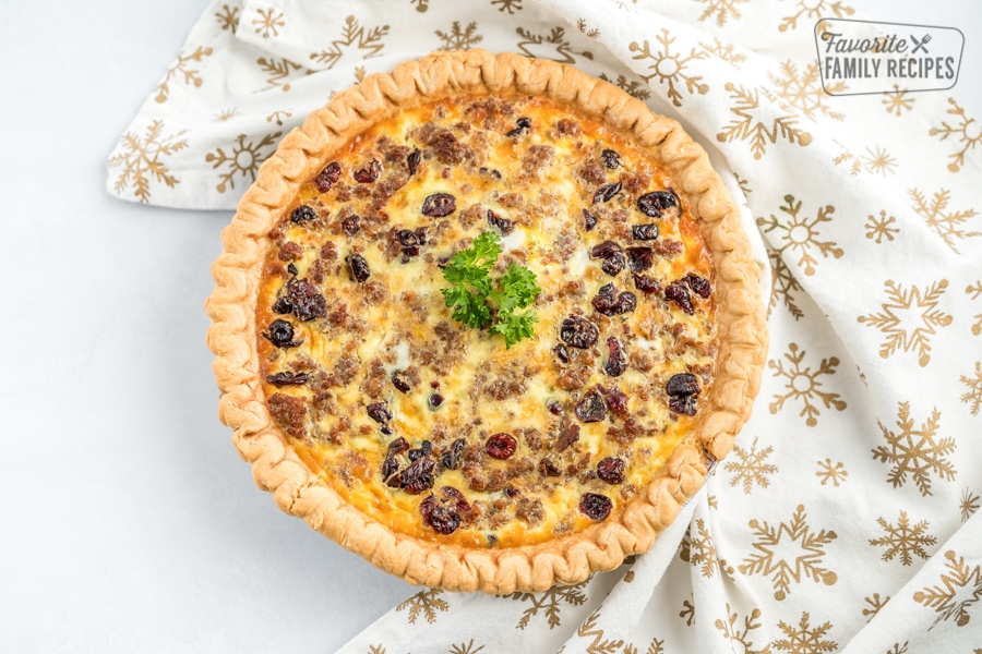 A baked Christmas Breakfast Quiche