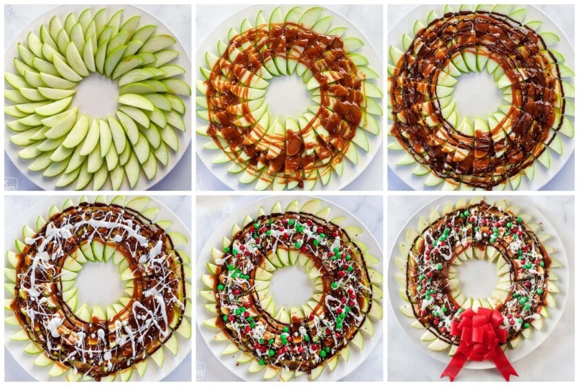 Step by step how to make a candy apple wreath for Christmas