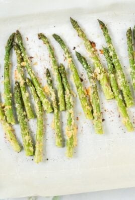 Roasted Asparagus on a baking sheet