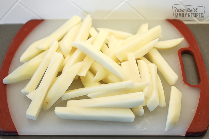 Potatoes cut into French Fries