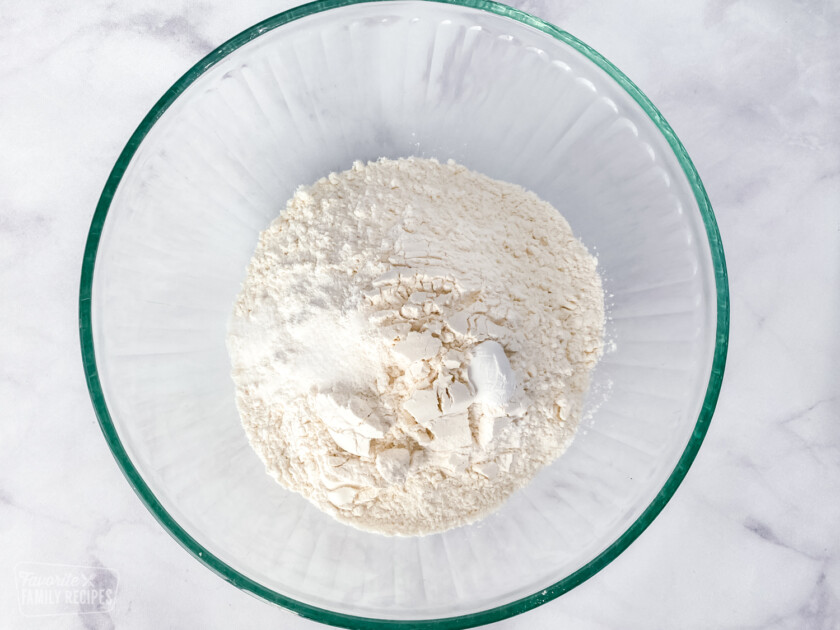 Flour in a bowl to make sugar cookies