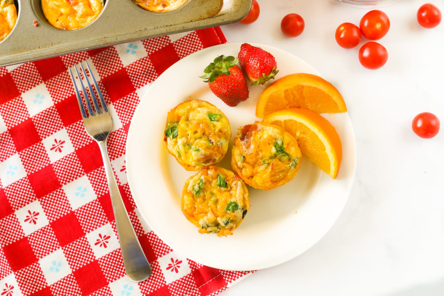 Baked egg muffins on a plate