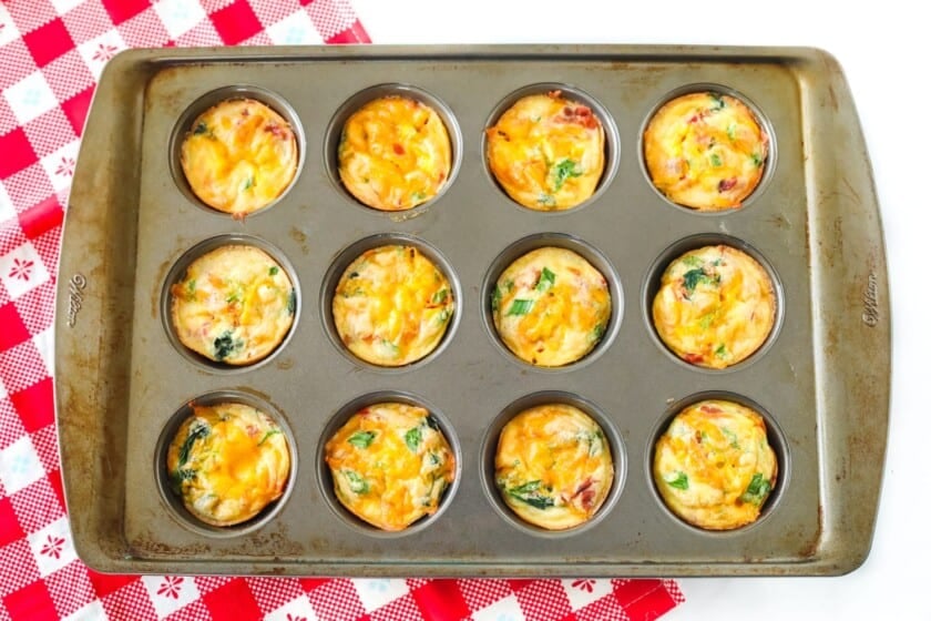 Egg muffins in a muffin tin