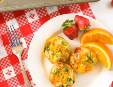 Egg muffins on a breakfast plate