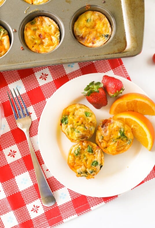 Egg muffins on a breakfast plate