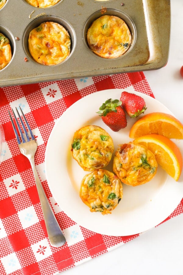 Egg muffins on a breakfast plate