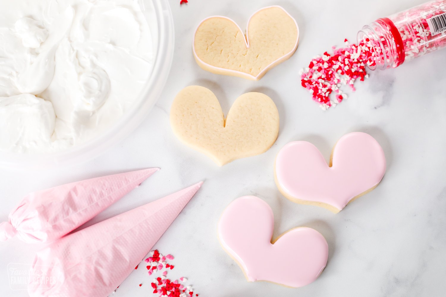 Sugar cookies with royal icing and sprinkles