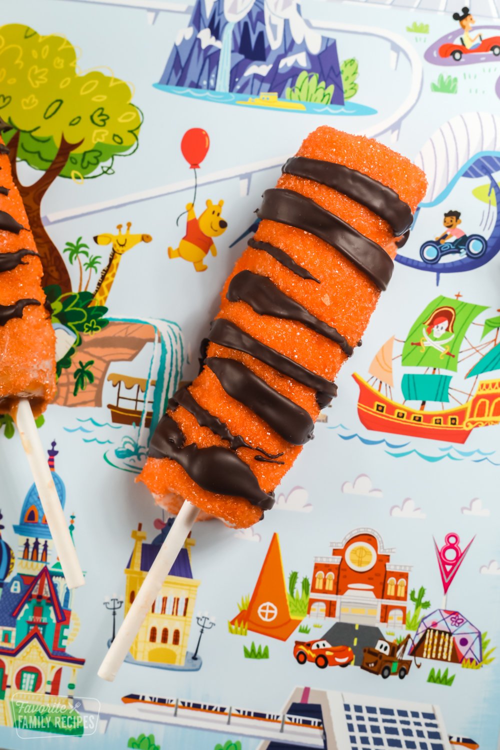 Closeup of Tigger tail on a placemat