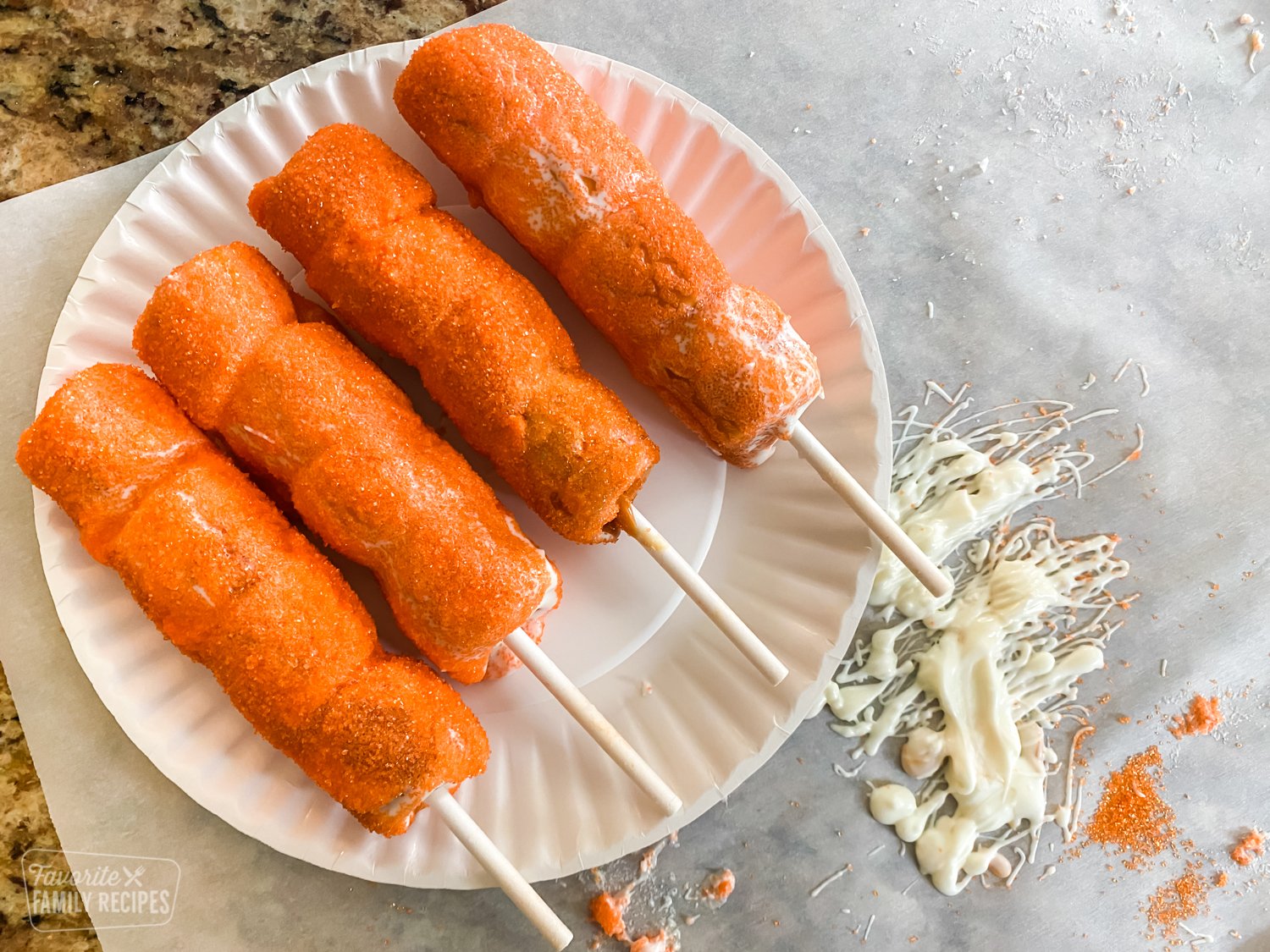 4 tigger tails cooling on a plate