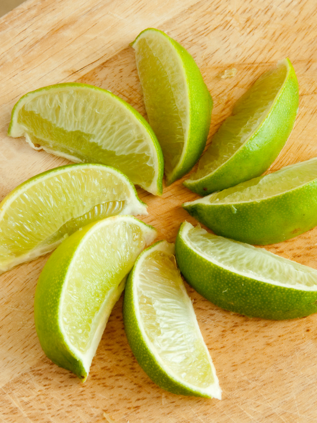 Lime wedges to juice for key lime pie