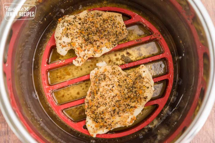 Cooked seasoned chicken in an instant pot