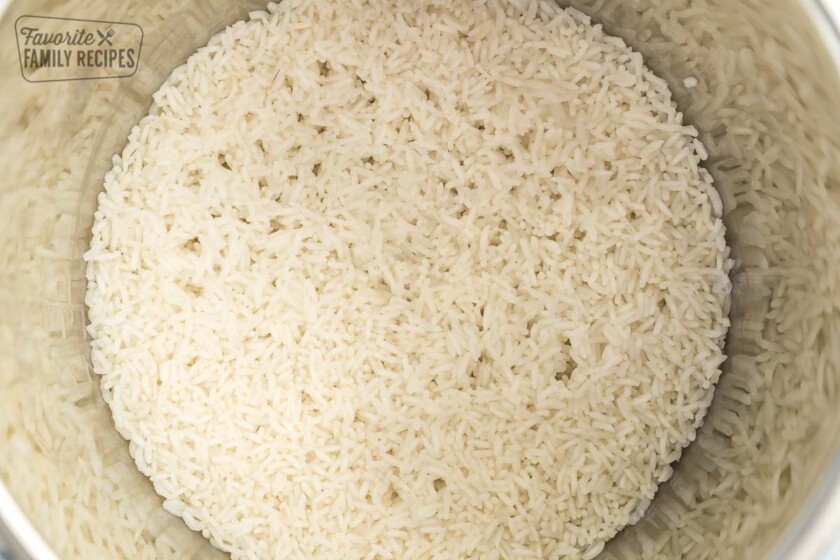 Cooked rice in an Instant Pot