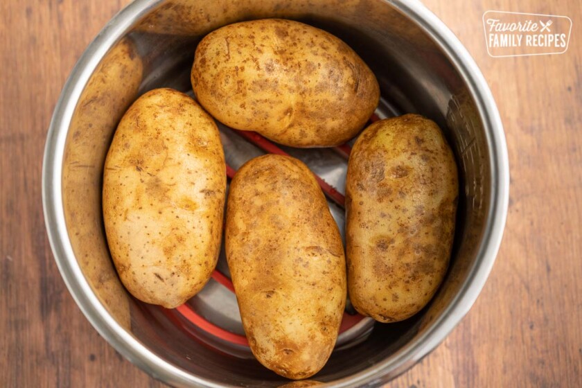 Four raw potatoes in an instant pot