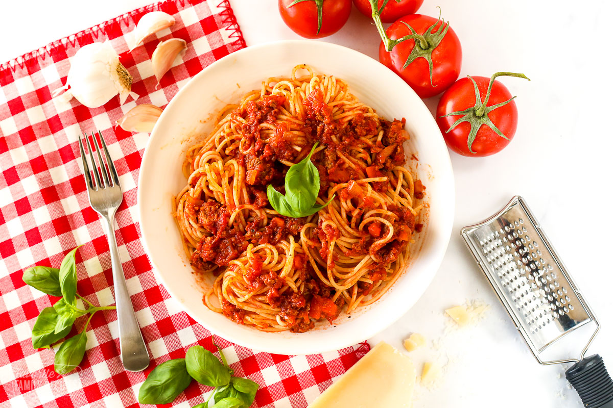 Authentic Italian Spaghetti in a bowl.