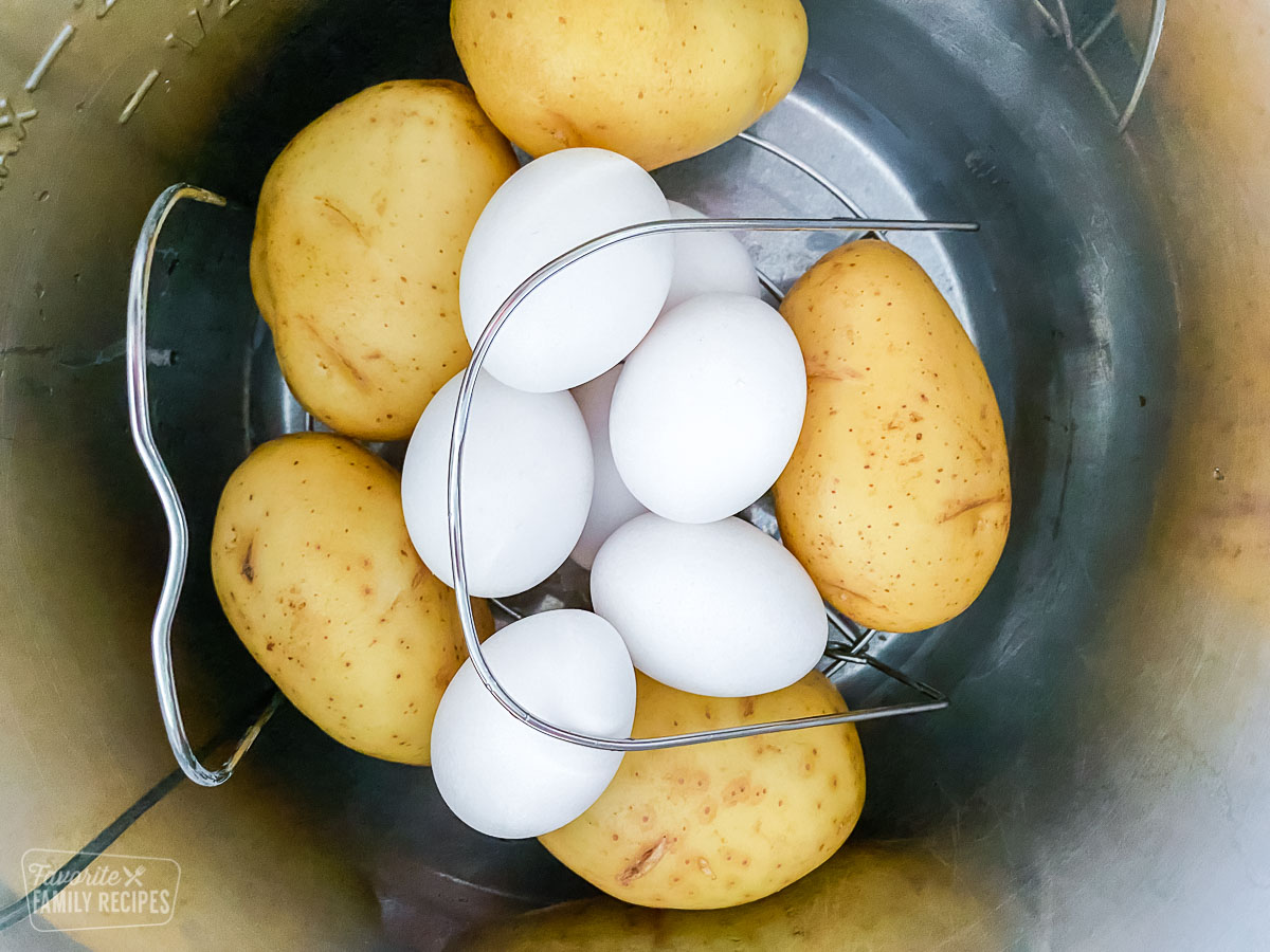 Potatoes and eggs in an Instant Pot