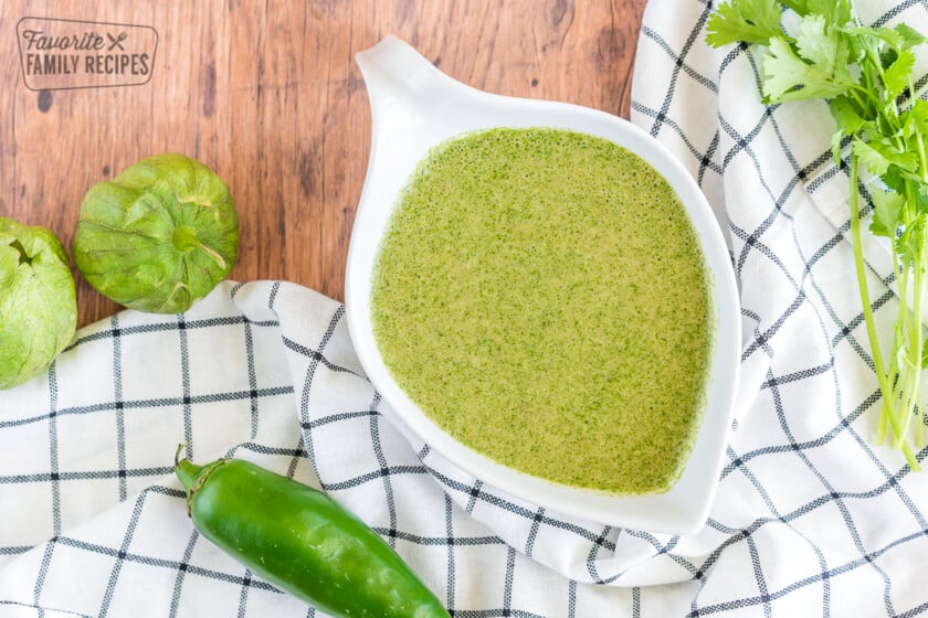 Cilantro Lime Dressing in a white serving bowl