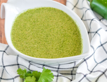 Cilantro Lime Dressing in a white serving bowl