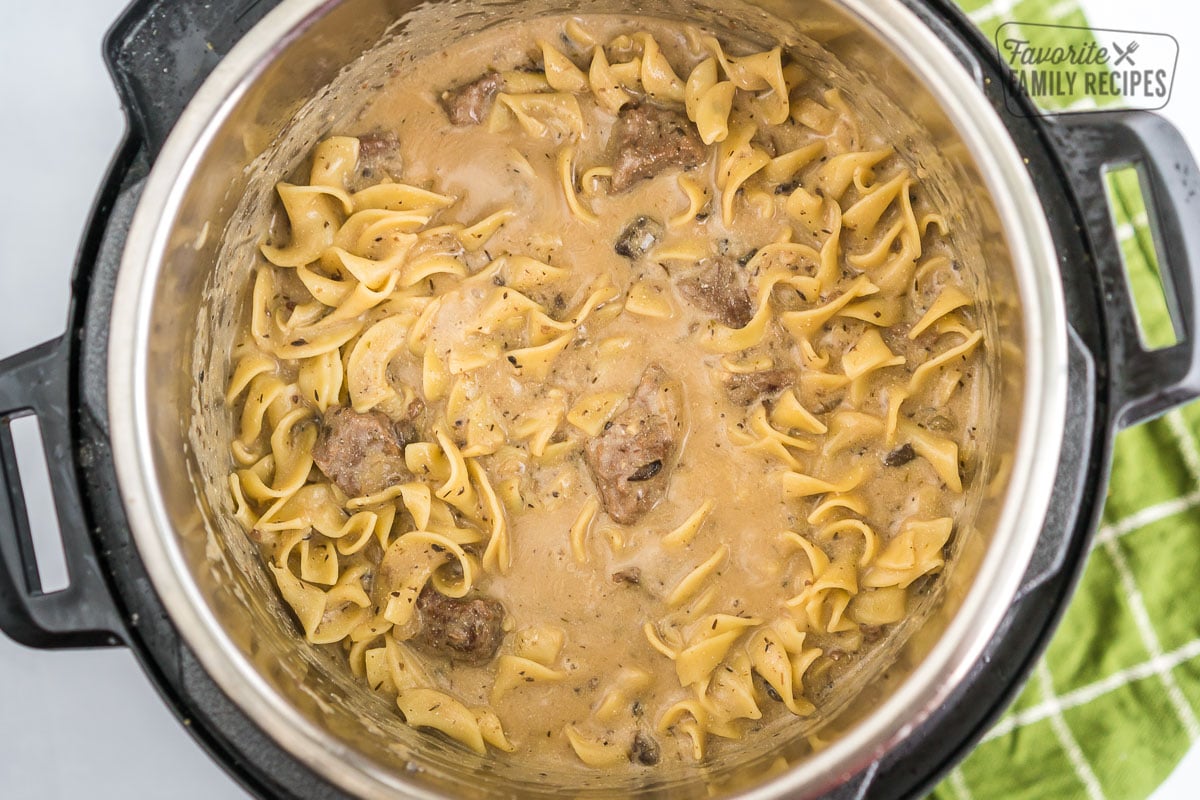 Beef Stroganoff in an Instant Pot.