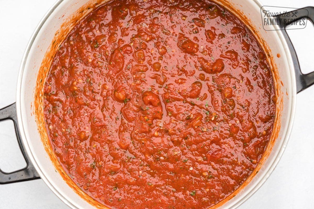 Tomato Sauce in a large pot.