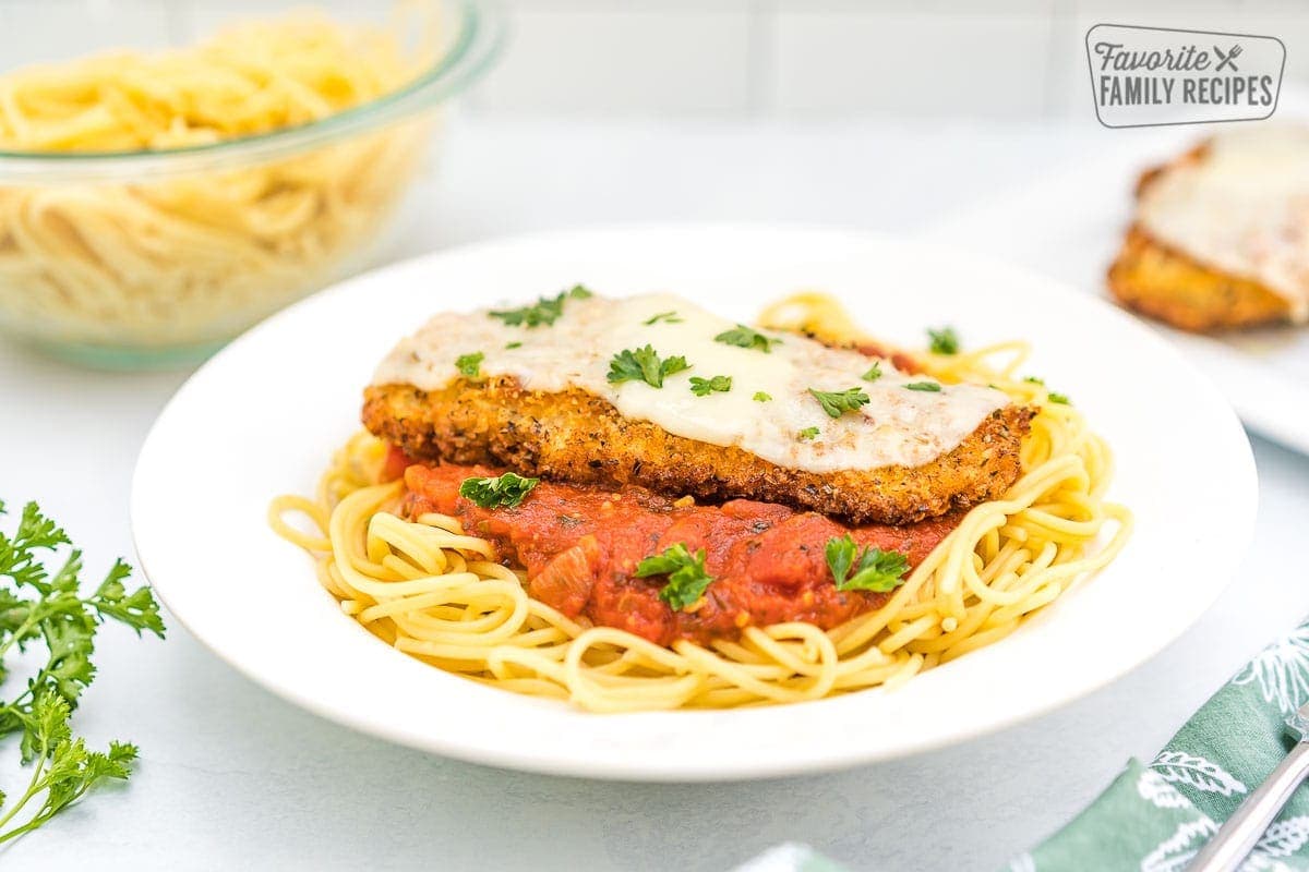 Chicken parmesan on a plate
