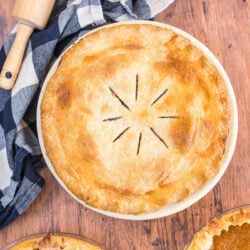 Four different pies each with a different type of crust.