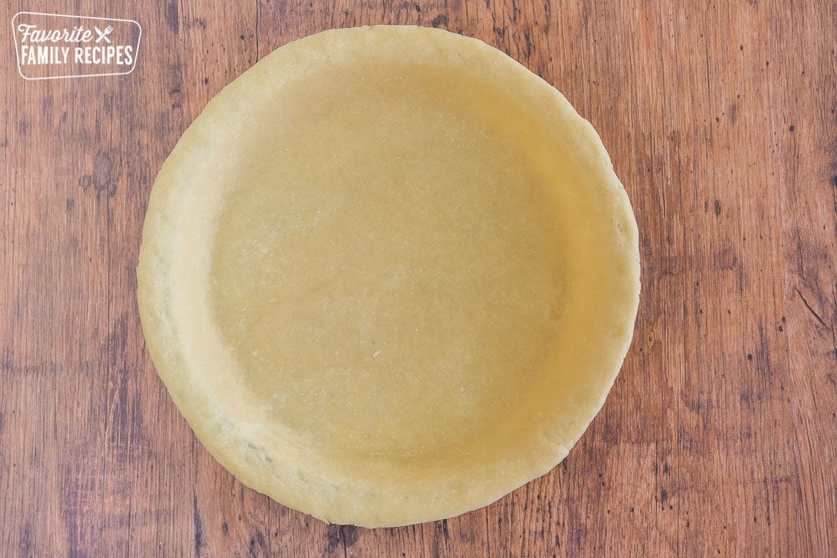 Pie crust shaped into a pie plate