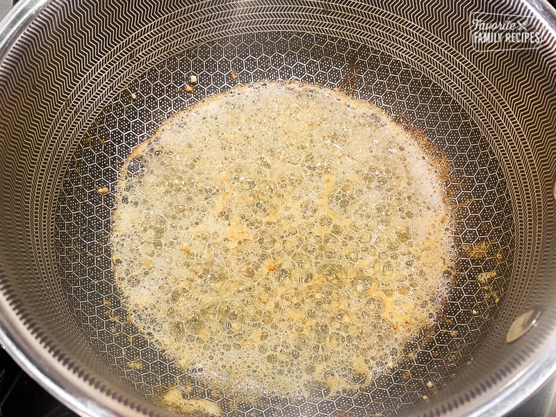 Butter and Garlic in a sauce pan