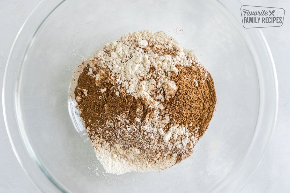 Flour and spices in a bowl