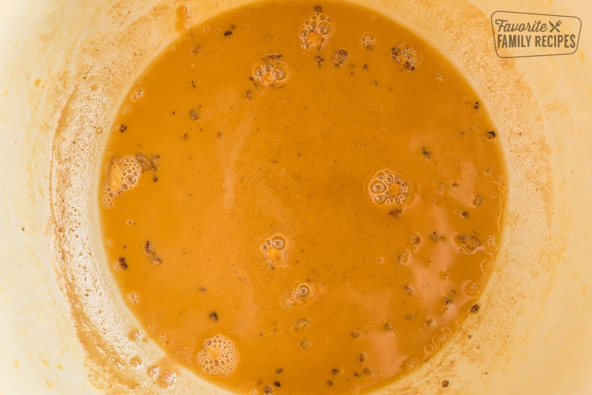 A medium roux in a pot.
