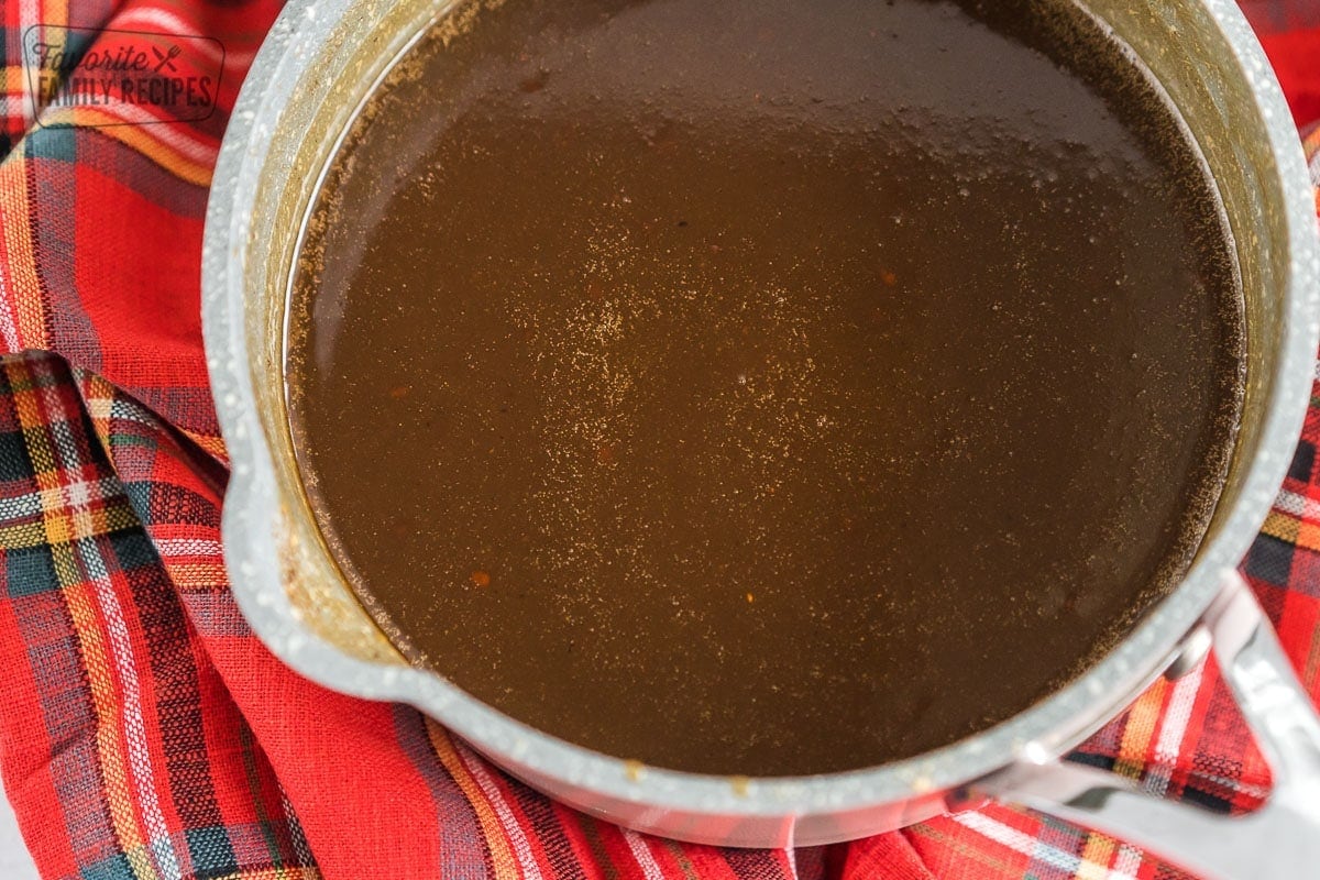 Gingerbread Syrup in a pot