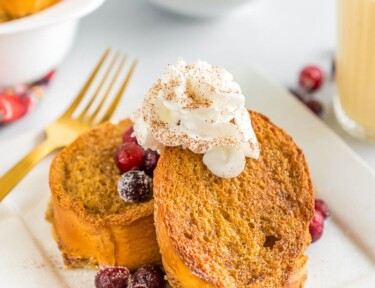 Eggnog French Toast with Gingerbread Syrup