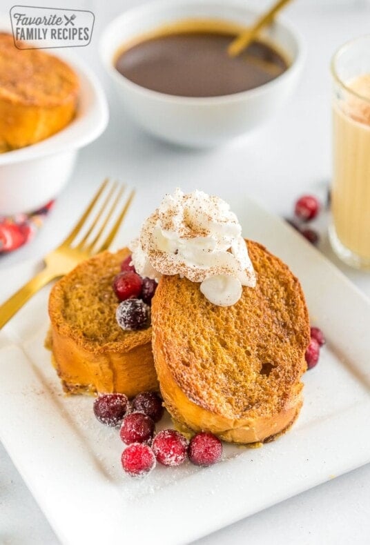 Eggnog French Toast with Gingerbread Syrup