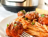 Close up of a meatball made in the Instant Pot